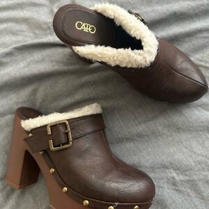 Wood clog heels from Cato